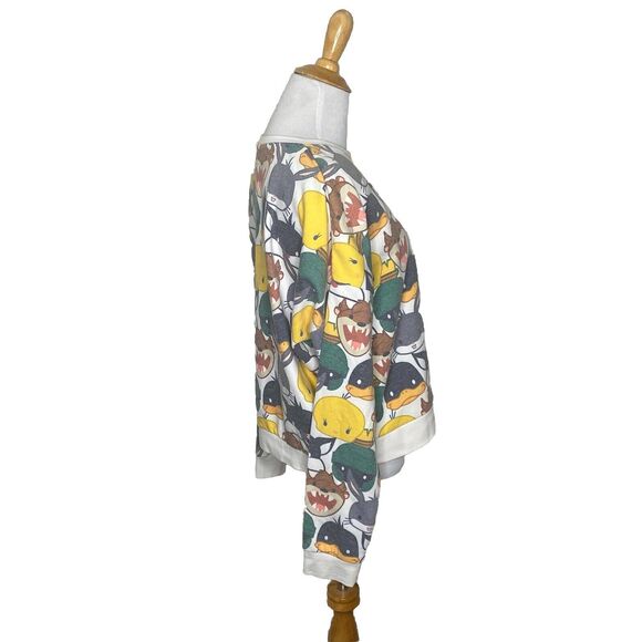 Six Flags Looney Tunes Crew Neck All-Over Print Sweatshirt Bugs Tweety Sz Large - Picture 4 of 7